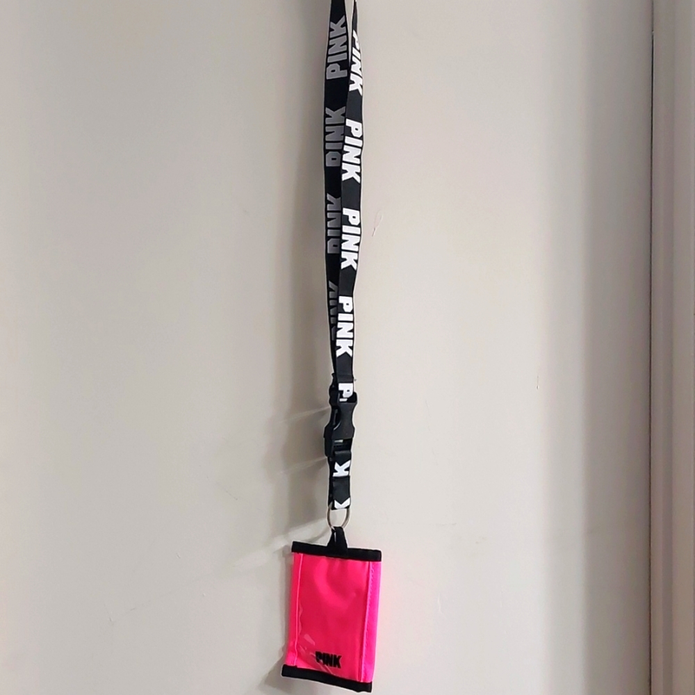 Pink wallet lanyard